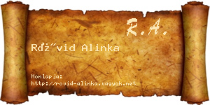 Rövid Alinka névjegykártya